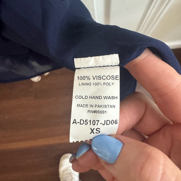 ANALILI Boho Print Asymmetrical Blue Dress Size XS - Picture 8 of 8